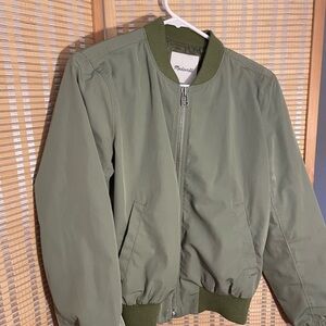 Madewell Sage Green Bomber Jacket